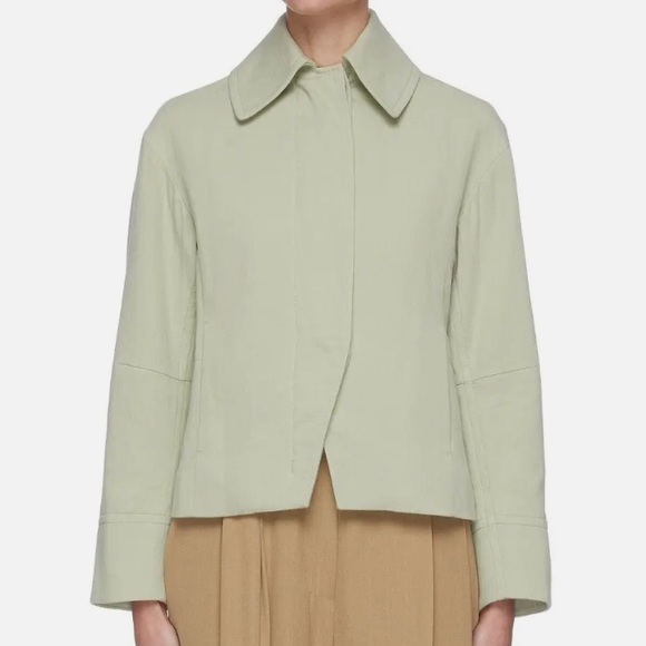 Vince Light Green Cotton Blazer Size 4 - Picture 3 of 5